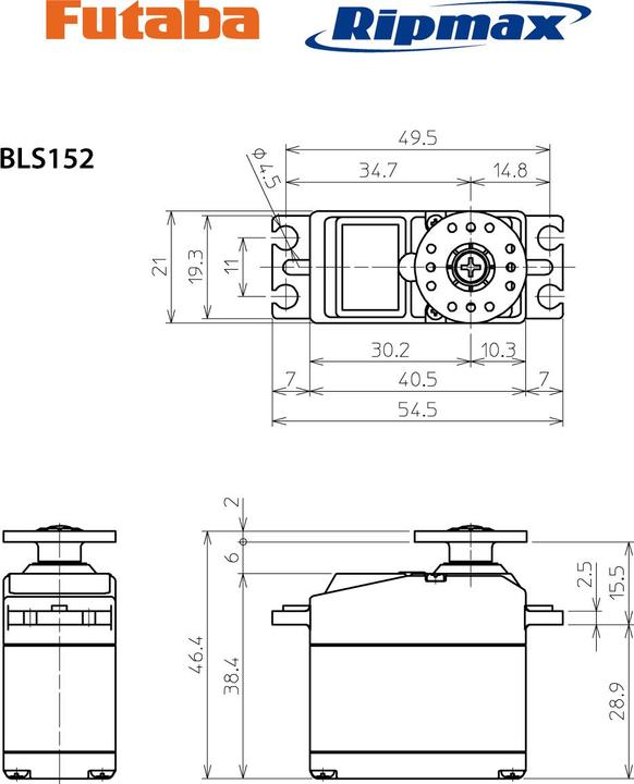 Actual product image Futaba BLS 172SV Brushless Digital, SBus-2, HV