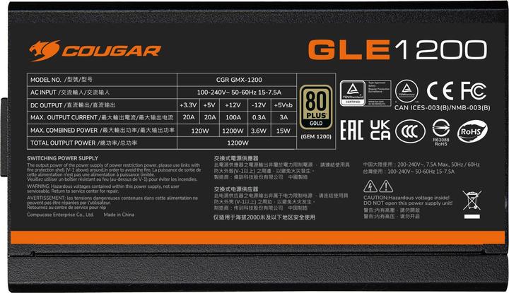 Produktbild Cougar Netzteil GLE 1000W ATX3.1 / 80 Plus Gold (1000 W)
