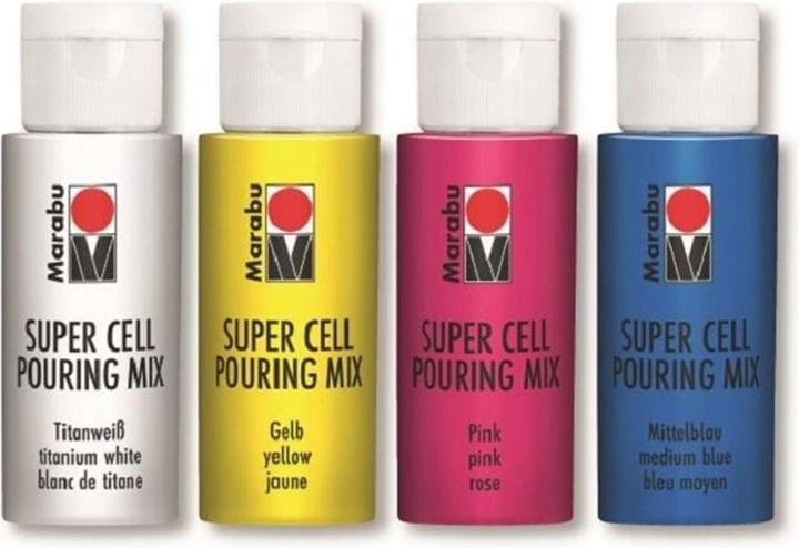 Actual product image Marabu Acrylic paint Super Cell Pouring Mix Galaxy 4 x (Multicoloured, 240 ml)