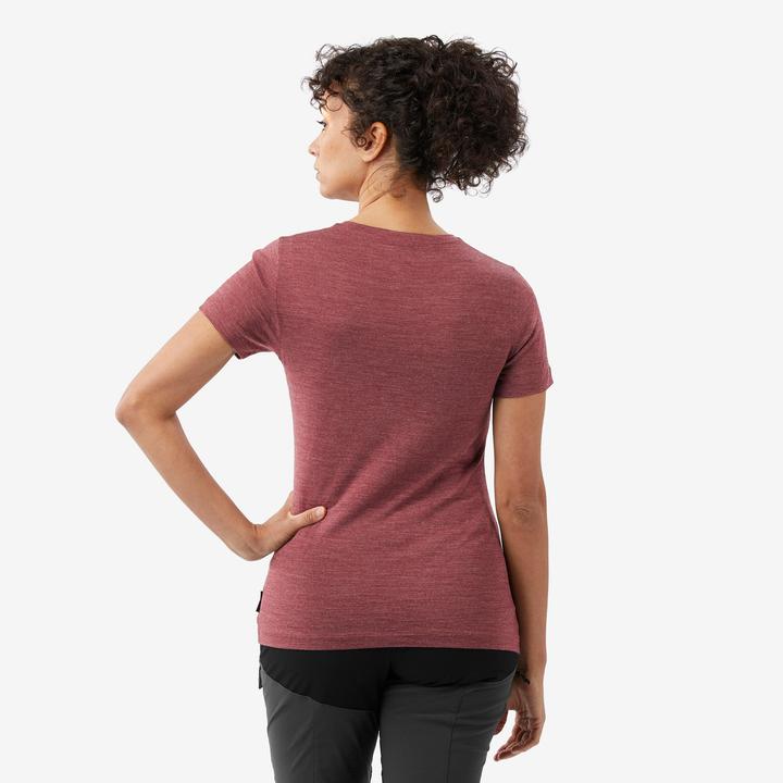Actual product image Forclaz Women’s Short-Sleeved Merino Wool T-shirt, Merino Fresh - Brown (XL)
