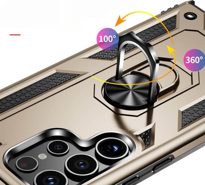 Produktbild Cover-Discount Armor Case mit Kickstand gold (Samsung Galaxy S24 Ultra)