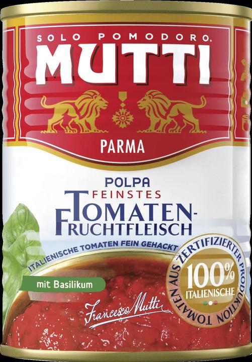 Mutti Tomatenfruchtfleisch mit Basilikum (400 g)