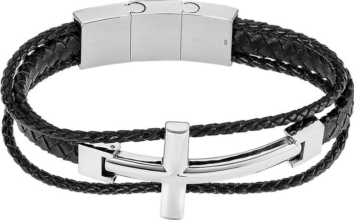 Produktbild Lotus STIL-KREUZ-ARMBAND LS2379-2/1 316L EDELSTAHL, HERREN (21.50 cm, Edelstahl, Leder)