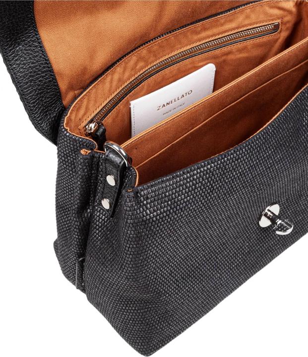 Actual product image Zanellato postina midollino s bag in raffia color black