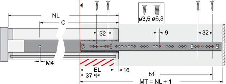 Actual product image Hettich Ka 270/350