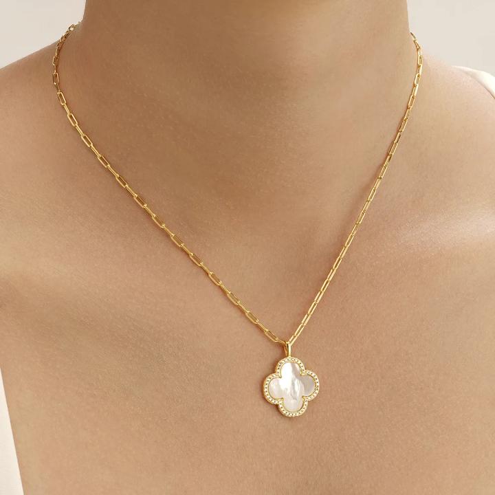 Image du produit Charles Garnier Collier en argent doré, nacre, oxyde de zirkonium (Argent 925 plaqué or)