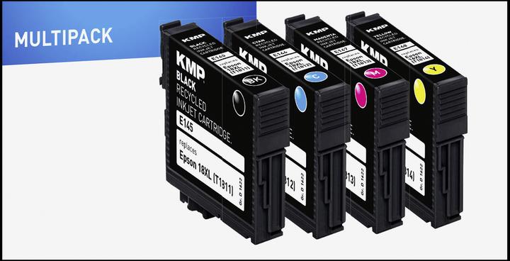 Produktbild KMP E145V Multipack BK/C/M/Y kompatibel mit Epson T1816 (M, C, Y, BK)