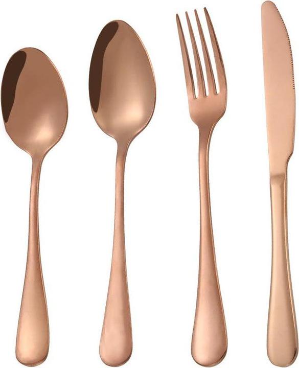 Produktbild JTI Besteckset aus Edelstahl, 4-teilig - Roségold (4 Stück, Besteck Set)