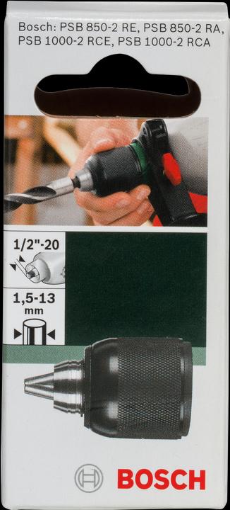 Produktbild Bosch Zubehör Schnellspannbohrfutter, D: 1,5 bis 13 mm, A: 1/2 bis 20, passend zu PSB 850