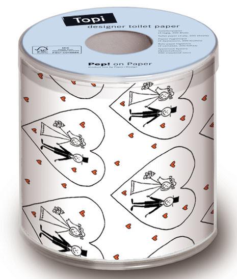 Produktbild Paper + Design Toilettenpapier Wedding Rollen, 3-lagig, Weiss (1 x)