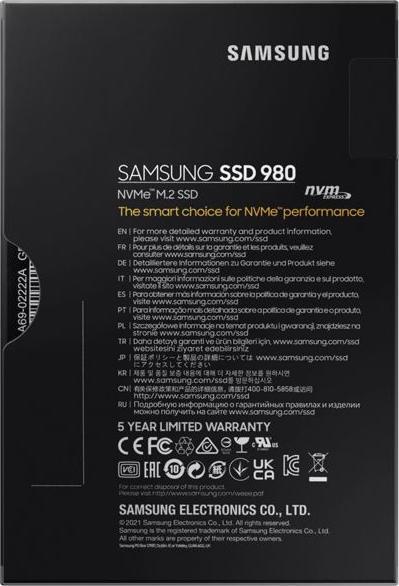 Image du produit Samsung SSD 980 (1000 Go, M.2 2280)