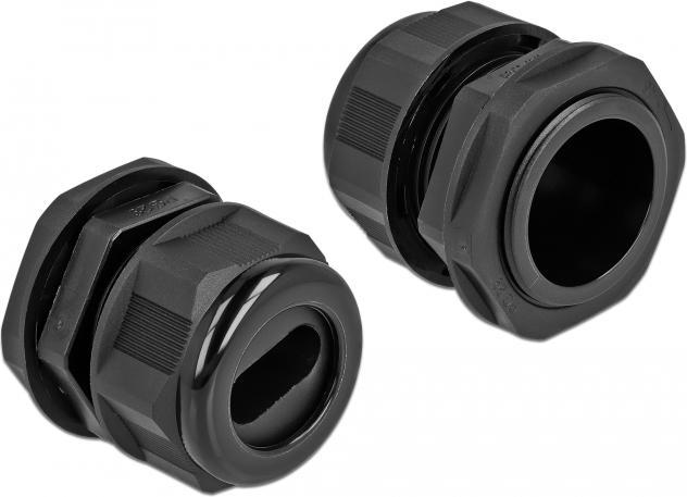 Produktbild Delock Kabelverschraubung PG29 für Flachkabel schwarz 2 Stück