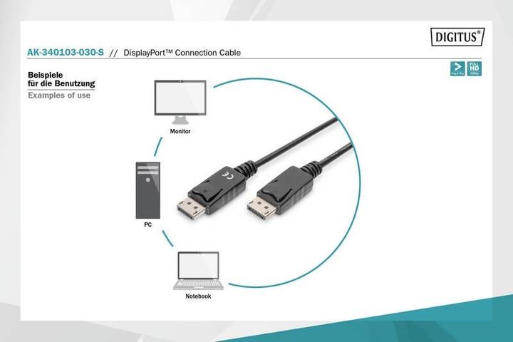 Actual product image Digitus DisplayPort — DisplayPort (3 m, DisplayPort)