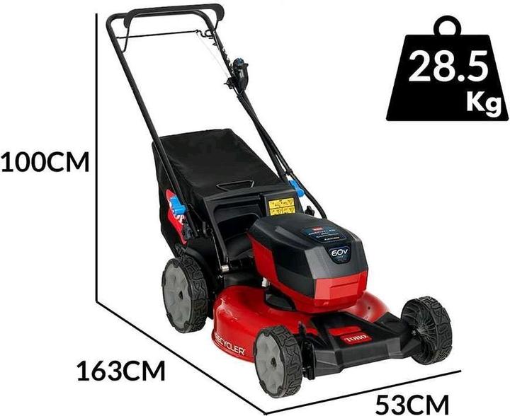 Produktbild Toro Akku Rasenmäher 60V Max 52 cm Recycler, Fangkorb, Auswurf (Batteriebetrieb)