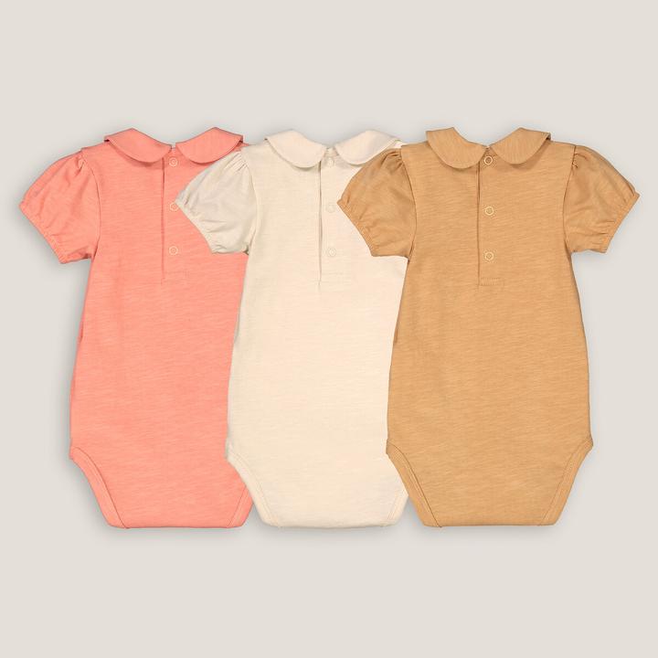 Actual product image La Redoute Collections 3-pack of short-sleeved bodysuits with puffy collar (92)