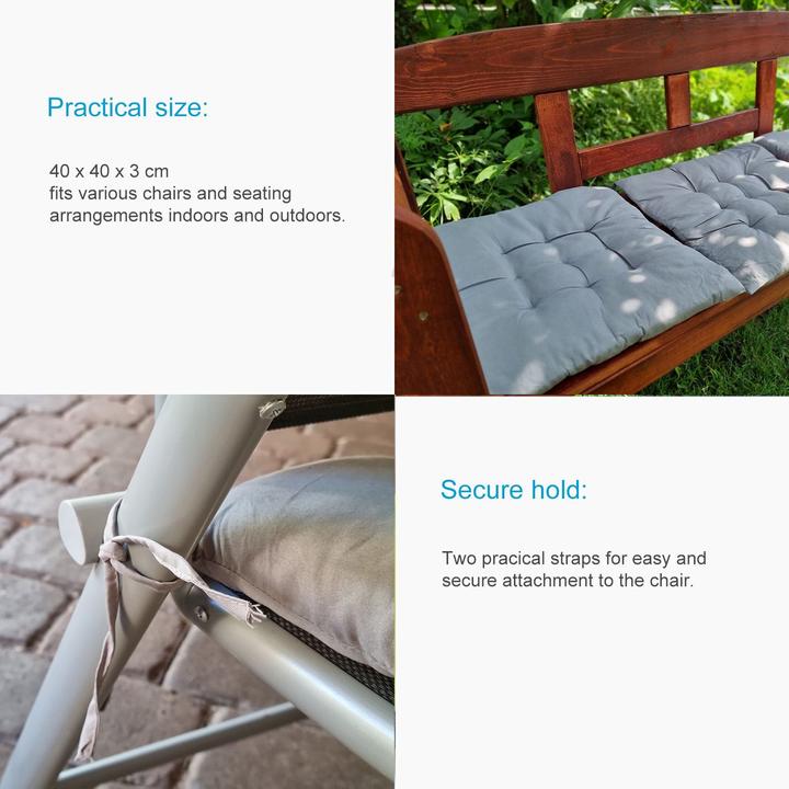 Immagine prodotto Intirilife Cuscino per sedia da legare (set di 4) (40 x 3 cm)