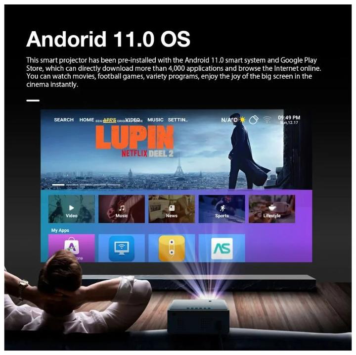 Produktbild BlitzWolf Projector, BW-V8, 4K, Android OS (4K, 480 lm)