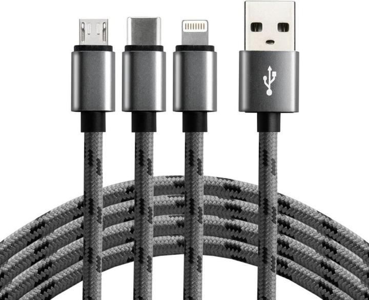 Actual product image Everactive Cable USB-C, Lightning, micro USB 1 CBB-1.2MCI szary (1.20 m, USB 2.0)