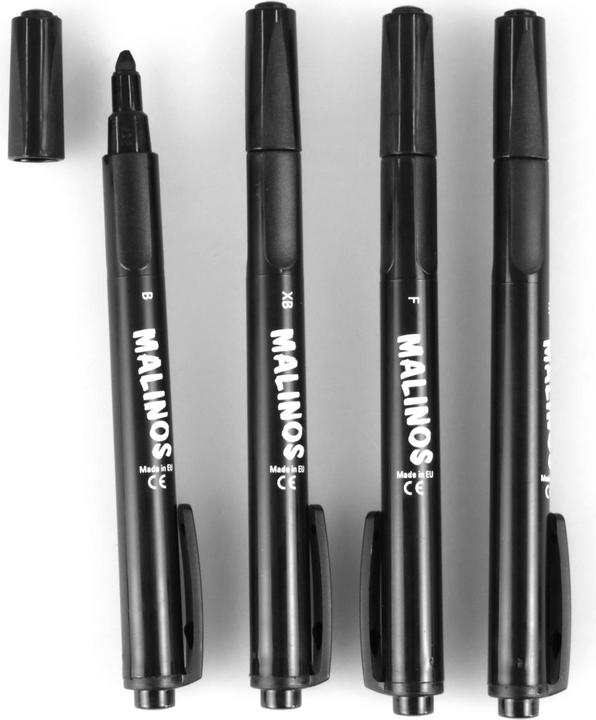 Image du produit Malinos Pack de 4 crayons de calligraphie noir 4+ (Noir, 4 x)