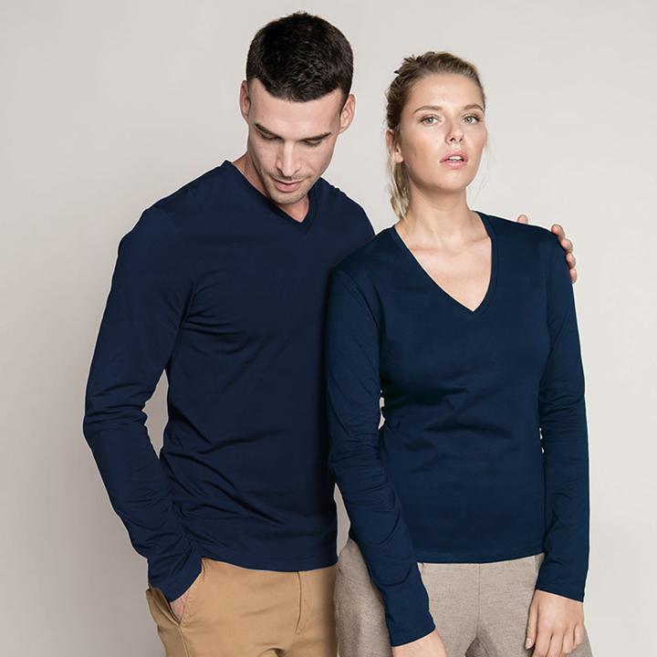 Produktbild Kariban TShirt Slim Fit Langarm VAusschnitt (4XL)