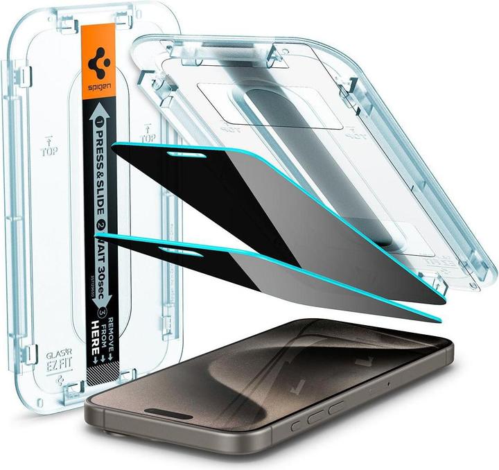 Image du produit Spigen EZ Fit GLAS.tR Privacy (1 pièce(s), Apple iPhone 15 Pro Max)