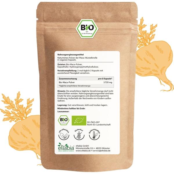 Actual product image Eltabia Organic Maca Capsules 200 (200 Piece, Capsules)