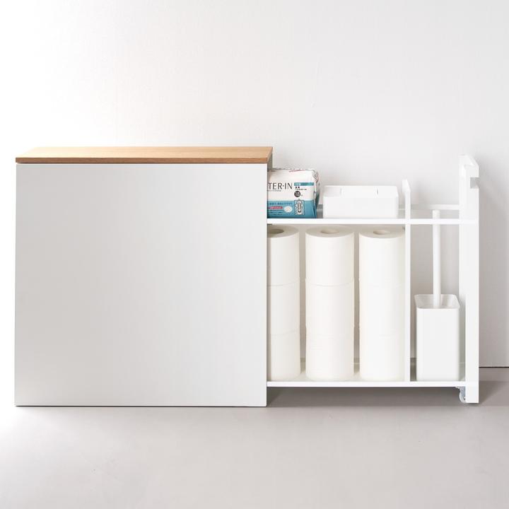 Produktbild Yamazaki Auszieh-Regal mit Holzablage TOWER (14 x 56 x 55 cm)