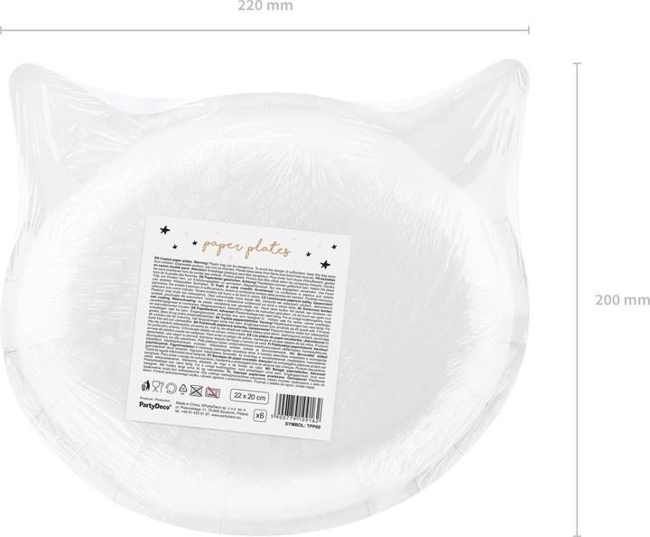 Produktbild Partydeco Teller Katze Schwarz (6 x)