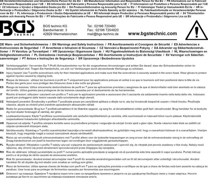 Produktbild BGS Schraubendreher-Satz (T-profil)