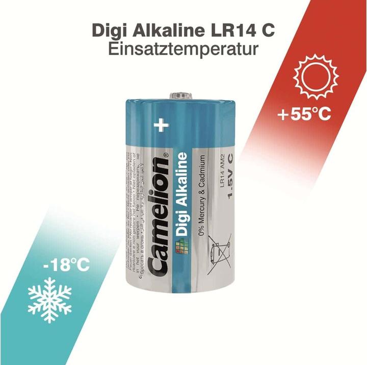 Immagine prodotto Camelion Batteria Digi Alcalina Baby C LR14 (2 pz.) (2 pz., C, 8500 mAh)