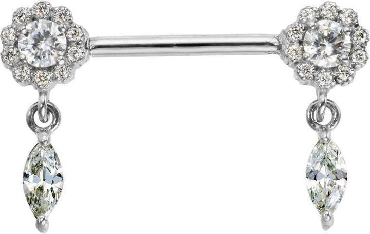 Bijouteria Brustpiercing (Chirurgenstahl 316L, Kristall)
