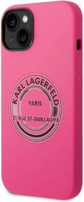 Produktbild Karl Lagerfeld Hard Cover Round Logo Bicolor Pink, f??r iPhone 14 Plus, KLHCP14MSRSGRCF (Apple iPhone 14 Plus)