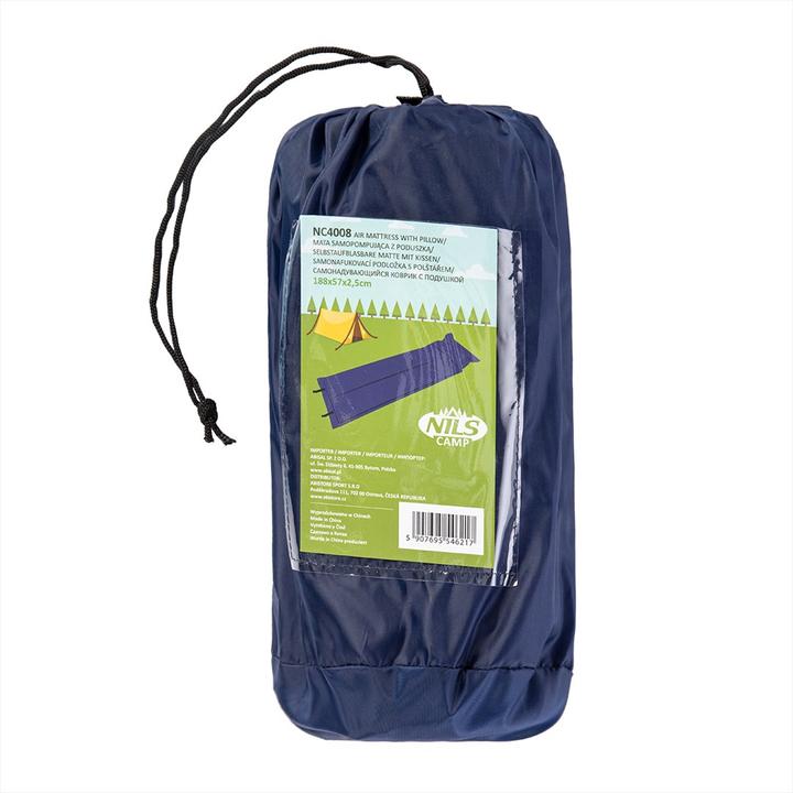 Actual product image Nils CAMP NC4008 Self-Inflating Mat with Folding Pillow Blue