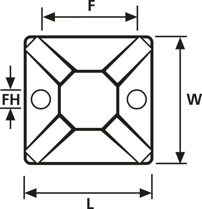 Image du produit HellermannTyton Socle auto-adhésif type MB (Boucles de fixation, 38 mm, 100 pcs)