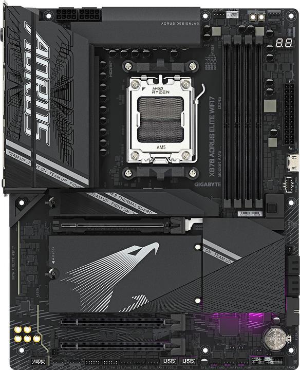 Image du produit Gigabyte X870 AORUS ELITE WIFI7 GLACE (AM5, AMD X870, ATX)