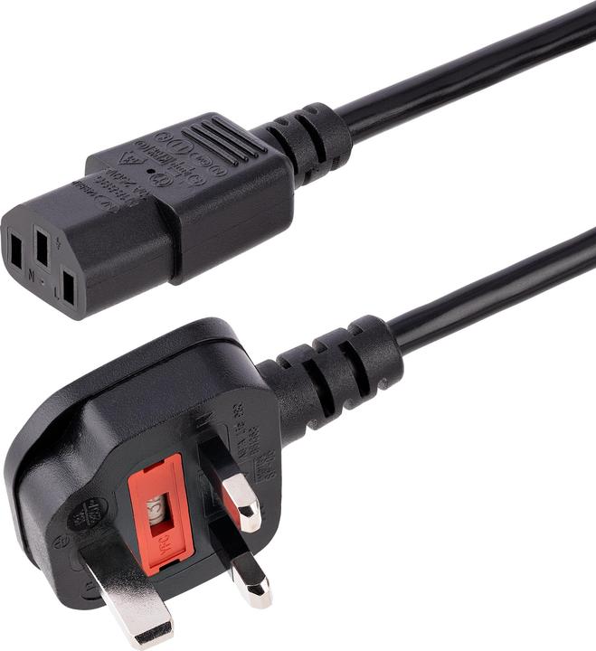 Actual product image StarTech Cold device plug power cable 3m - C13 to BS 1363 mains connection cable (3 m, C13)