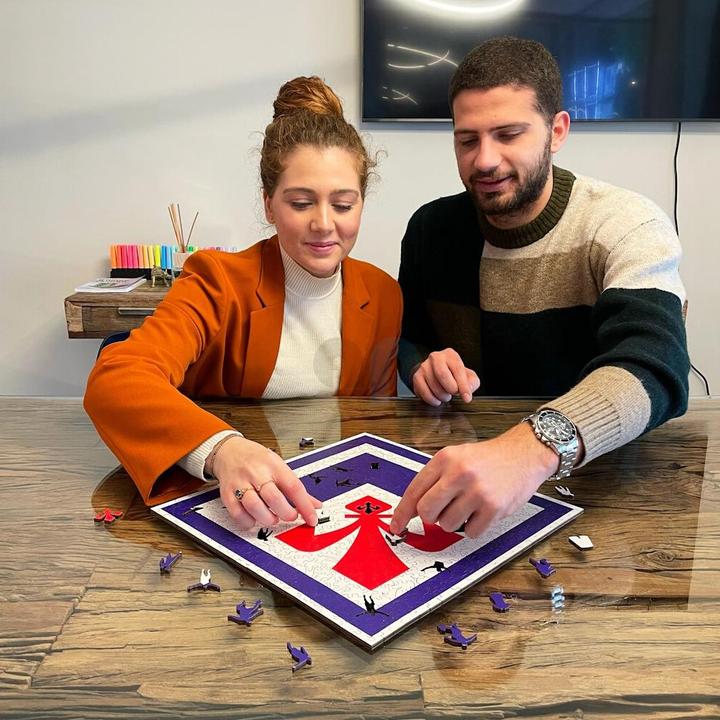 Produktbild Iconic ACF Fiorentina - Logo - Holz Puzzle Grösse L (500 Teile) (500 Teile)