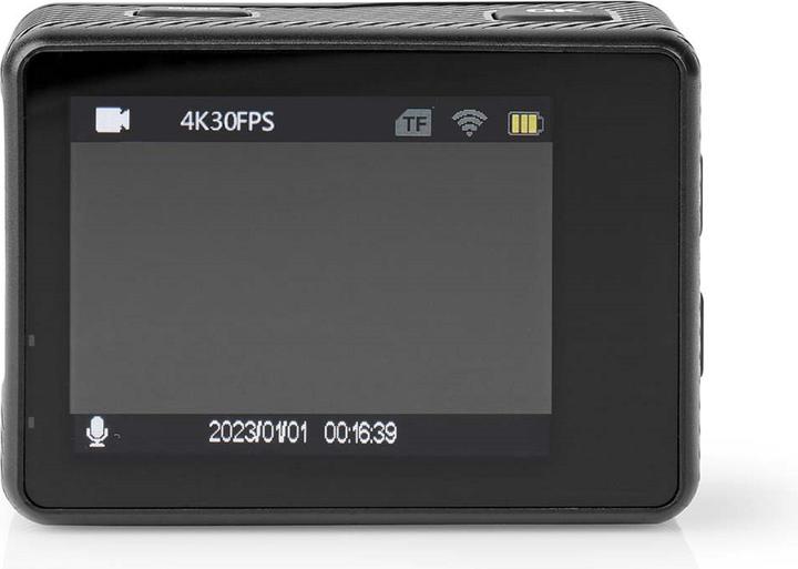 Actual product image Nedis Action Cam | 4K@30fps | 16 MPixel | Waterproof up to: 30.0 m | 90 min | Wi-Fi | App available (30p, Wi-Fi)