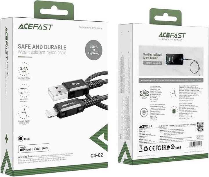 Actual product image Acefast C4-02 (1.80 m, USB 2.0)