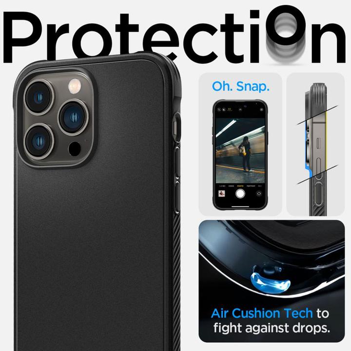 Actual product image Spigen Rugged Armor Mag Magsafe Iphone 14 Pro Matte Black (Apple iPhone 14 Pro)