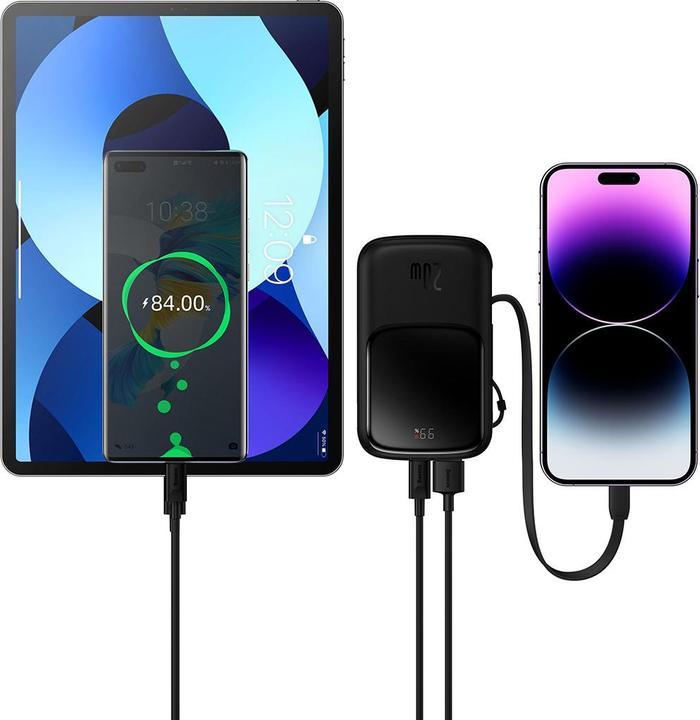 Actual product image Baseus Qpow Pro Overseas Edition + USB C 3A Cable (10000 mAh, 20 W, 37 Wh)