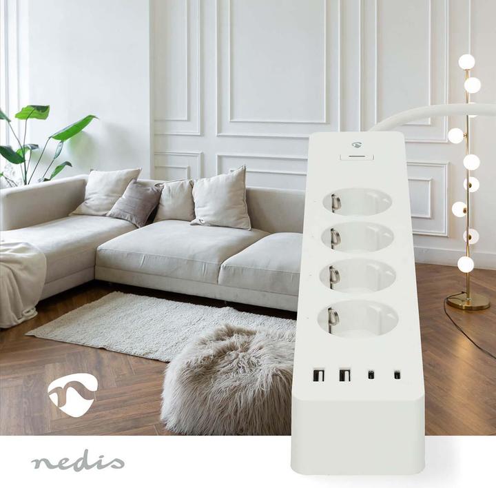 Produktbild Nedis SmartLife Power Strip Wi-Fi | Hybrid (CEE 7/7) / USB A / USB-C™ | 16 A | 3680 W | 2.00 m | 0 -