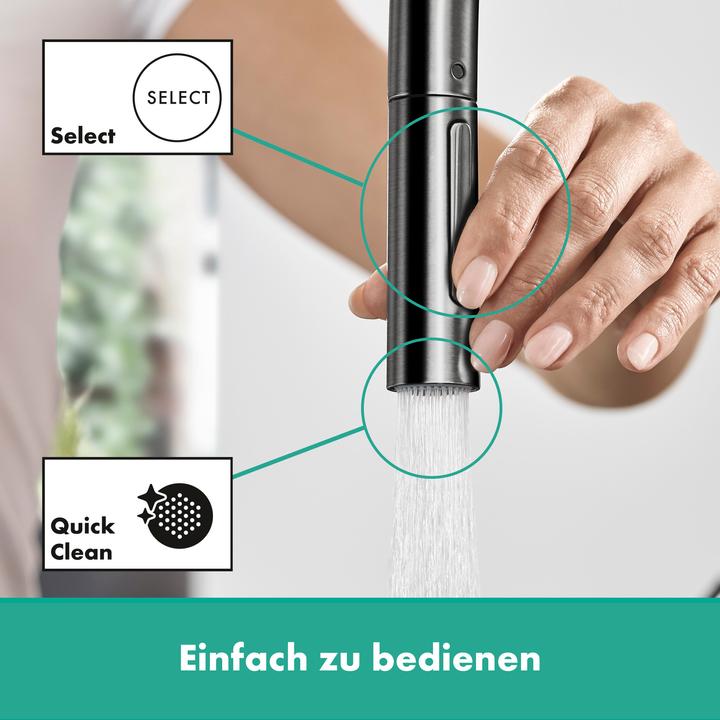 Immagine prodotto hansgrohe Miscelatore per lavello 210 Talis M54 con doccetta estraibile, 2 getti, cromo nero spazzolato