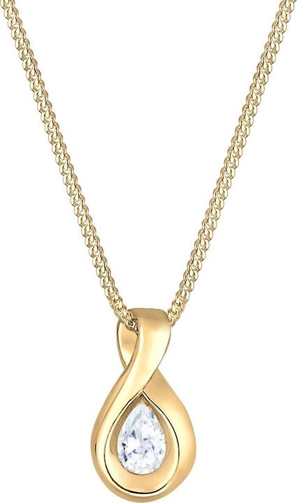 Elli PREMIUM Halskette Infinity Zirkonia Unendlichkeit 585 Gelbgold (585 Gelbgold, Zirkonia, 45 cm)