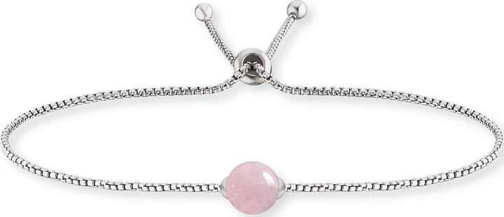 Immagine prodotto Engelsrufer Rituali d'amore Bracciale in argento e quarzo rosa (24 cm, Argento 925 rodiato)