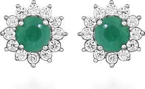 Produktbild Silver Cat Silver Earrings With Cubic Zirconia And Emerald Sc566