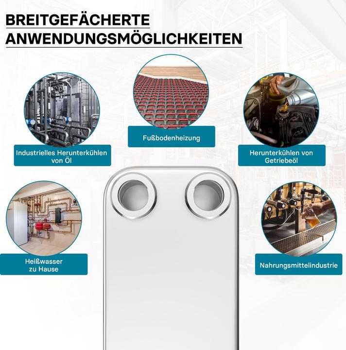 Produktbild Wiltec Edelstahl Wärmetauscher 50 Platten 285 kW Plattenwärmetauscher Wärmeüberträger