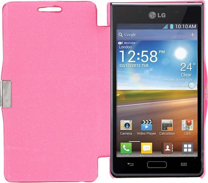 Produktbild König Design Handyhülle Tasche für LG Optimus L7 / P700 pink gebürstet (LG Optimus L7)
