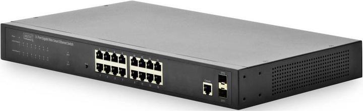 Produktbild Digitus 16Port Gigabit Web Smart Switch /1000Mbps zusätzlichen SFPPorts auto MDI/MDIX (16 Ports)