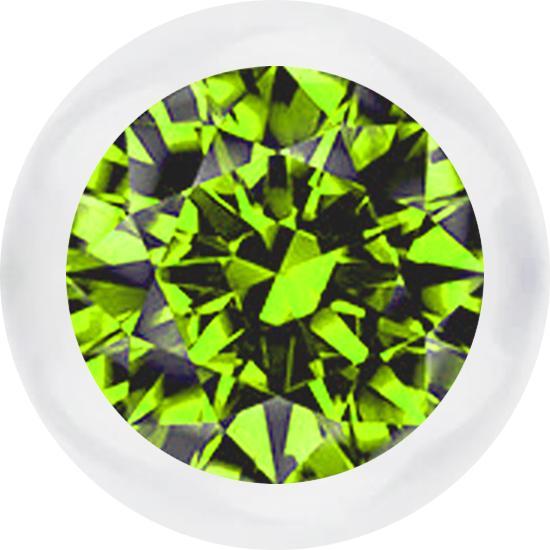 Star Piercing Micro Kugel transparent mit Kristall hellgrün (Chirurgenstahl 316Lohne Messing, Bioflexohne Messing)